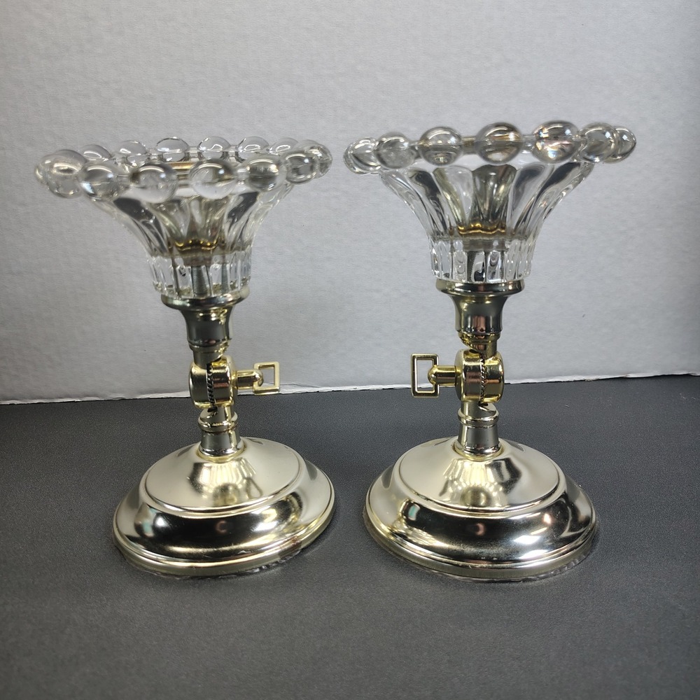 Home Interiors Gold Tone Candle Stick/ Holder/Wall Sconce Adjustable